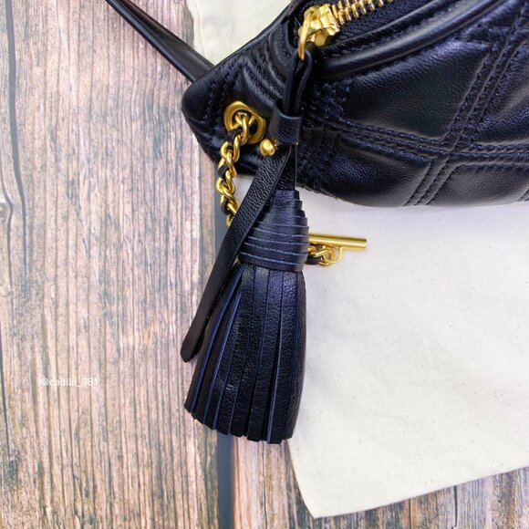 Tory Burch Black Leather Soft Fleming Belt Bag - Picture 9 of 9
